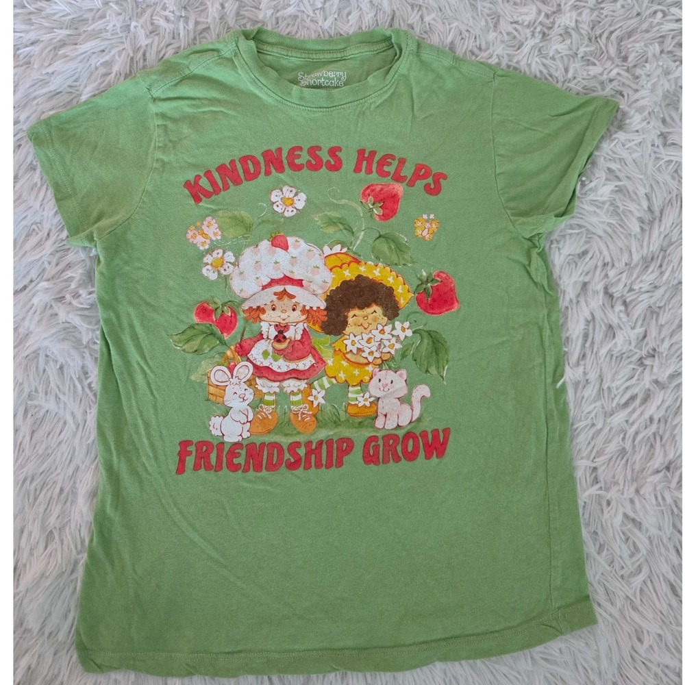 Strawberry Shortcake Kindness Helps Friendship‎ Grow Green Graphic Tee XXS 2024